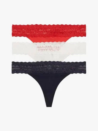 Lace-Trim Thong 3-Pack