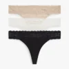 Lace-Trim Thong 3-Pack