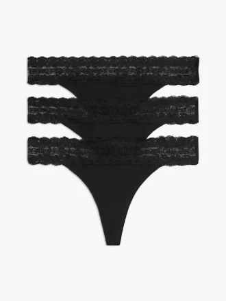 Lace-Trim Thong 3-Pack