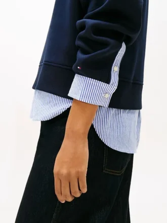 Layered-Look Fleece Sweatshirt