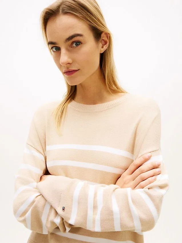 Layered-Look Lightweight Stripe Sweater Layered-Look Lightweight Stripe Sweater