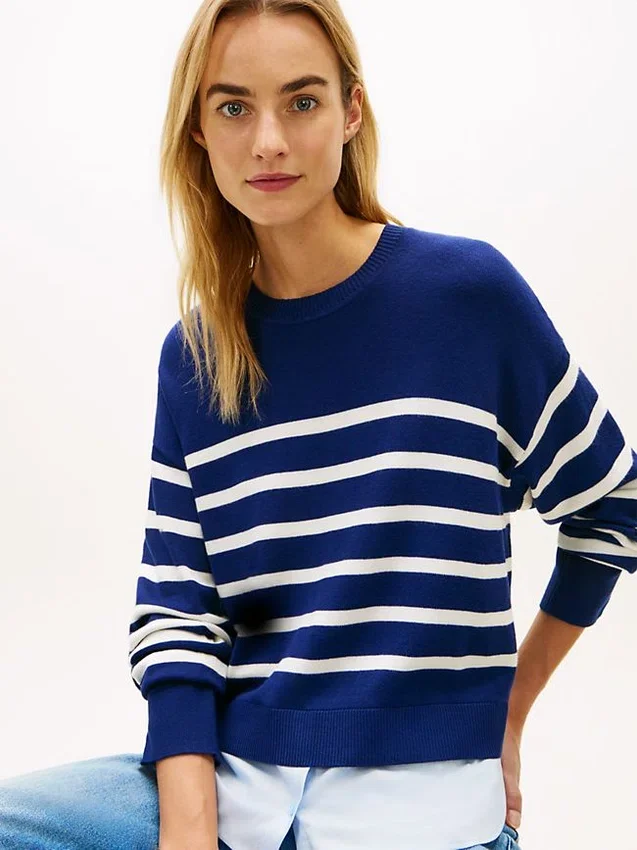 Layered-Look Lightweight Stripe Sweater Layered-Look Lightweight Stripe Sweater