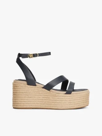 Leather-Strap Platform Espadrille