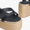 Leather-Strap Platform Espadrille