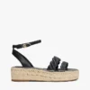 Leather Twist-Strap Platform Espadrille