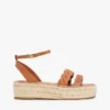 Leather Twist-Strap Platform Espadrille