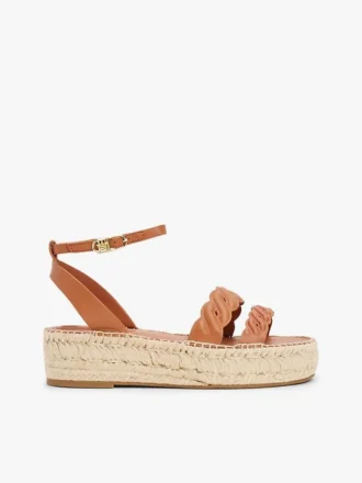 Leather Twist-Strap Platform Espadrille Leather Twist-Strap Platform Espadrille