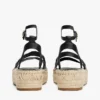 Leather Twist-Strap Platform Espadrille