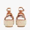 Leather Twist-Strap Platform Espadrille