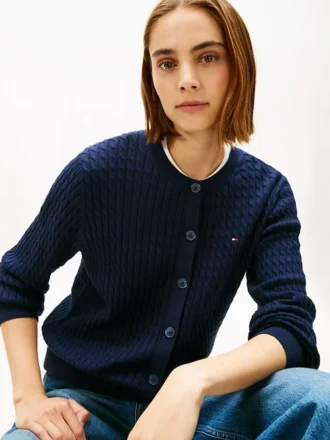 Lightweight Cable Knit Cardigan