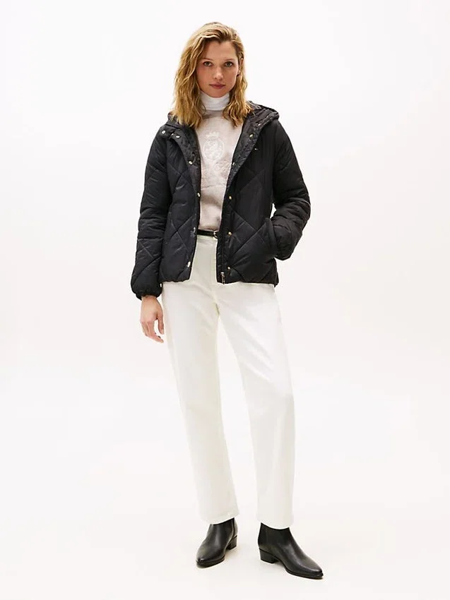 Lightweight Hooded Padded Quilted Jacket Lightweight Hooded Padded Quilted Jacket
