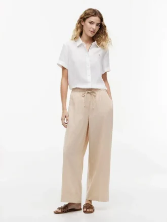 Lightweight Linen-Blend Pull-On Pant