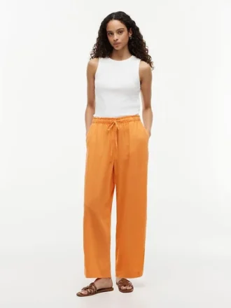 Lightweight Linen-Blend Pull-On Pant