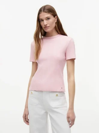 Lightweight Rib-Knit T-Shirt