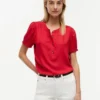 Lightweight Shirred Pullover Shirt