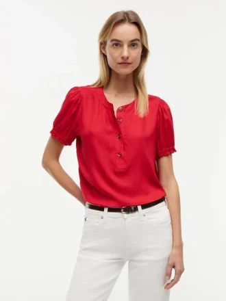 Lightweight Shirred Pullover Shirt