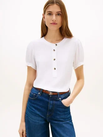Lightweight Shirred Pullover Shirt