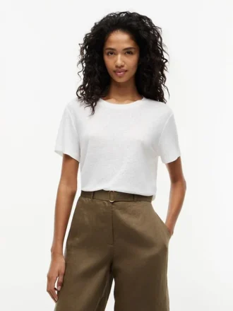 Linen-Blend Crewneck T-Shirt