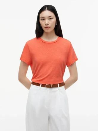 Linen-Blend Crewneck T-Shirt