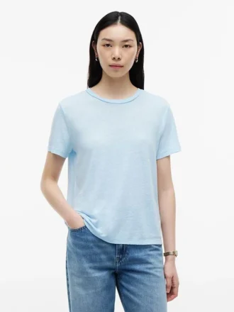 Linen-Blend Crewneck T-Shirt
