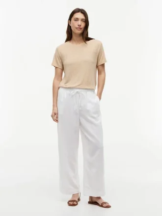 Linen-Blend Crewneck T-Shirt