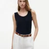 Linen-Blend Jersey Tank Top