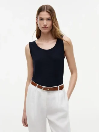 Linen-Blend Jersey Tank Top