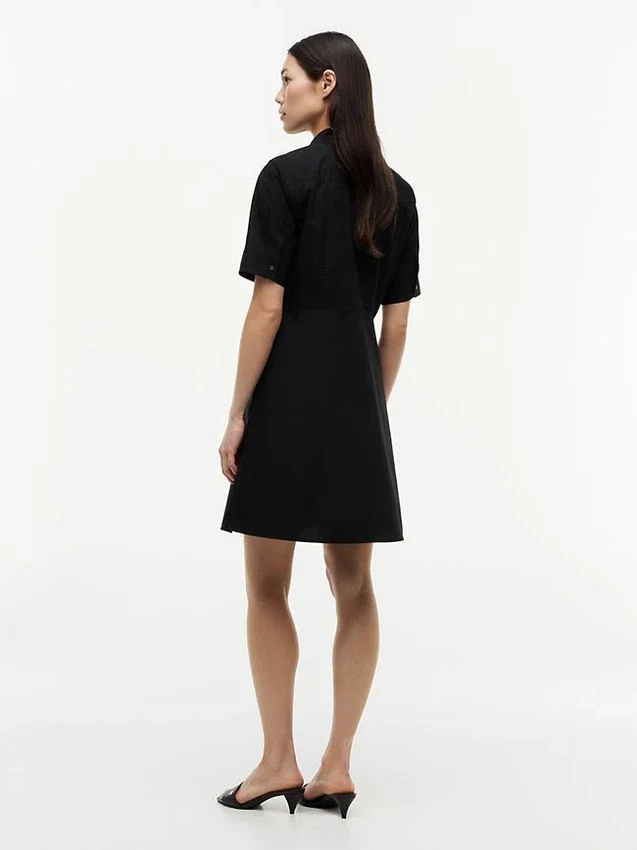Linen Blend Tie-Front Shirtdress Linen Blend Tie-Front Shirtdress