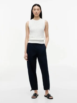 Linen-Cotton Blend Pull-On Pant