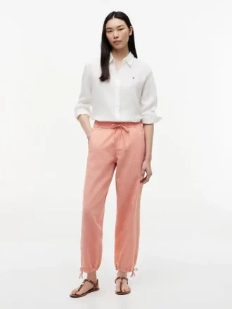 Linen-Cotton Blend Pull-On Pant
