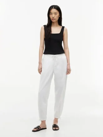 Linen-Cotton Blend Pull-On Pant