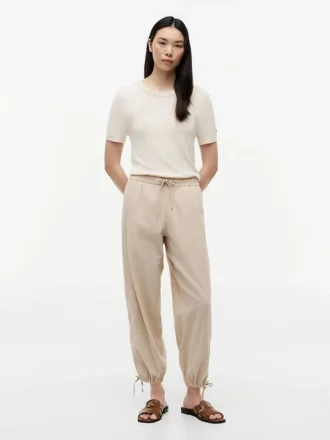 Linen-Cotton Blend Pull-On Pant