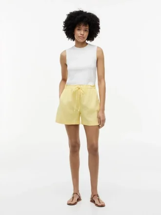 Linen-Cotton Blend Pull-On Short Linen-Cotton Blend Pull-On Short