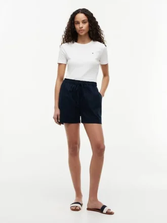 Linen-Cotton Blend Pull-On Short