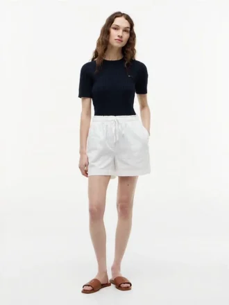 Linen-Cotton Blend Pull-On Short Linen-Cotton Blend Pull-On Short
