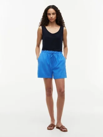 Linen-Cotton Blend Pull-On Short