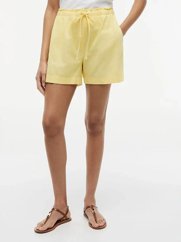 Linen-Cotton Blend Pull-On Short Linen-Cotton Blend Pull-On Short