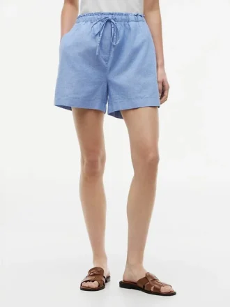 Linen-Cotton Blend Pull-On Short