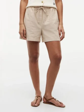 Linen-Cotton Blend Pull-On Short