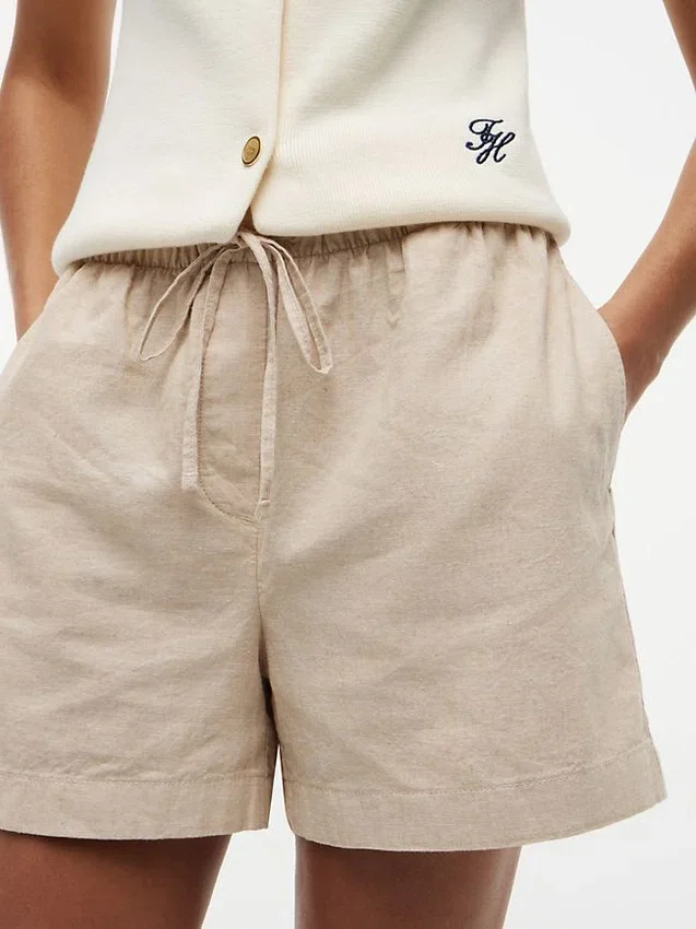 Linen-Cotton Blend Pull-On Short Linen-Cotton Blend Pull-On Short