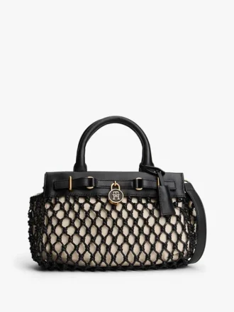 Macrame Leather Mini Tote Bag