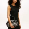Macrame Leather Mini Tote Bag