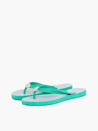 Metal Hardware Monogram Print Flip-Flop Metal Hardware Monogram Print Flip-Flop