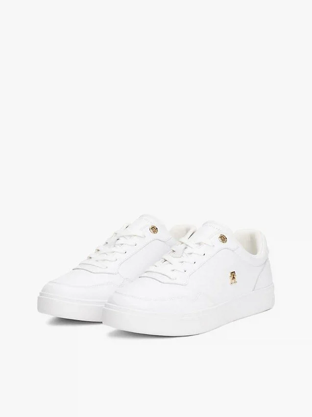 Metallic Accent Leather Court Sneaker Metallic Accent Leather Court Sneaker