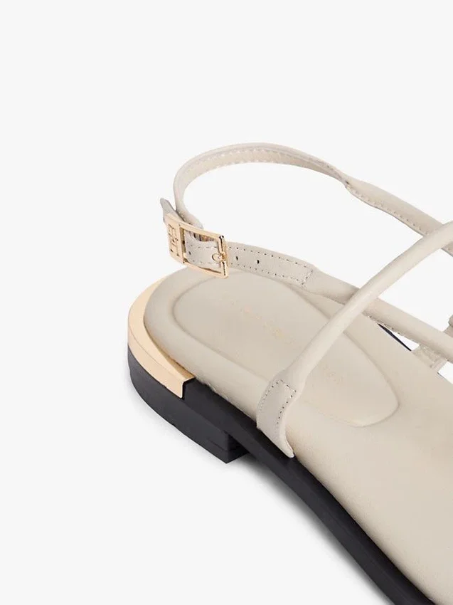 Metallic Accent Leather Sandal Metallic Accent Leather Sandal