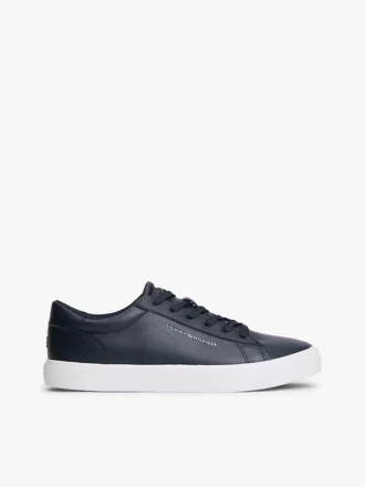 Metallic Logo Pebbled Court Sneaker