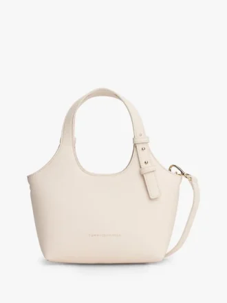 Metallic Logo Pebbled Mini Tote Bag
