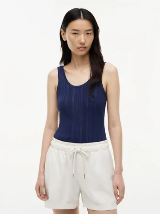 Mixed-Knit Tank Top