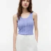 Mixed-Knit Tank Top