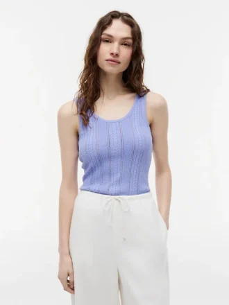 Mixed-Knit Tank Top